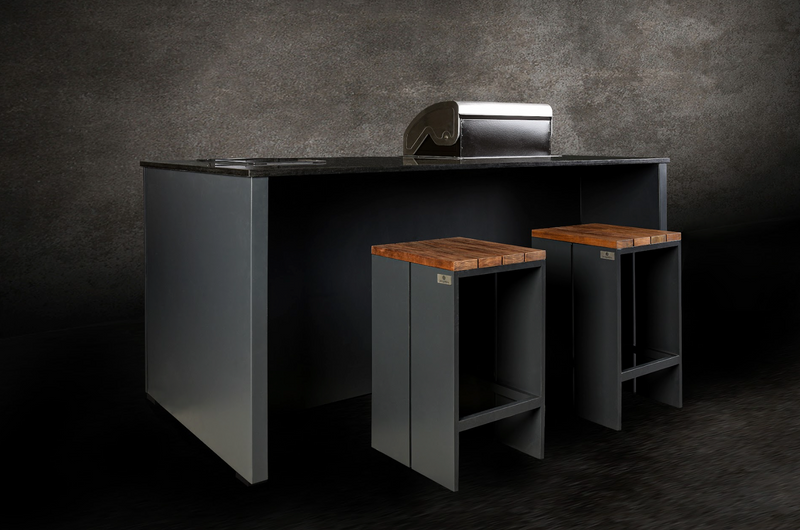 Grillandia Outdoor Kitchen Electric E-Boy Ultimate Bar Grill, Hob, and 2 Stools | 2M