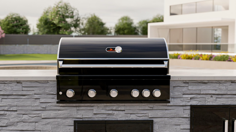 Whistler Burford Black 5 Burner Barbecue with Rotisserie and Weather Cover