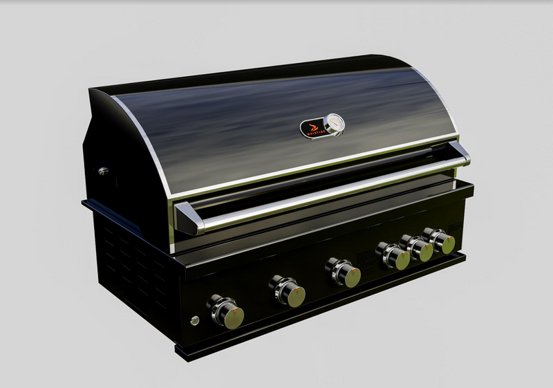 Whistler Burford Black 5 Burner Barbecue with Rotisserie and Weather Cover