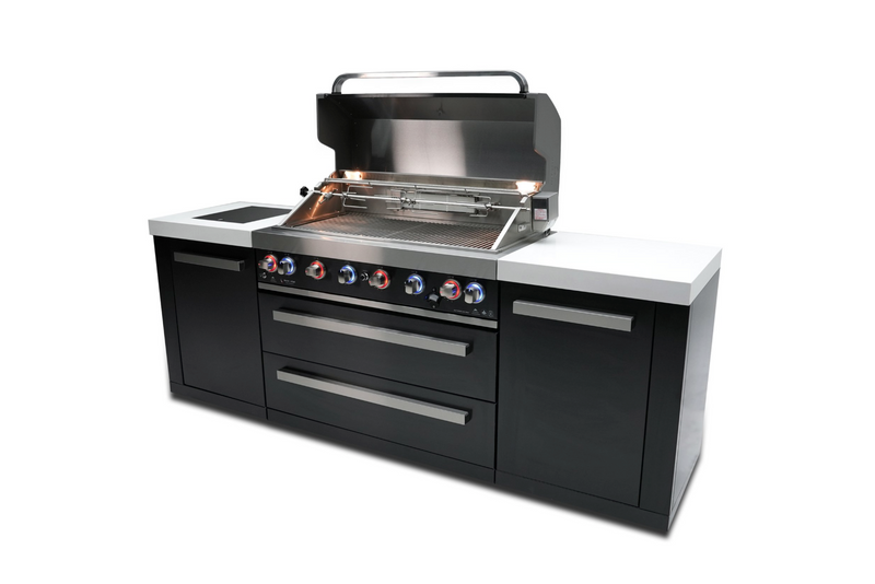 Mont Alpi Outdoor kitchen Black 6 Burner, and Weather Cover - 2.4m