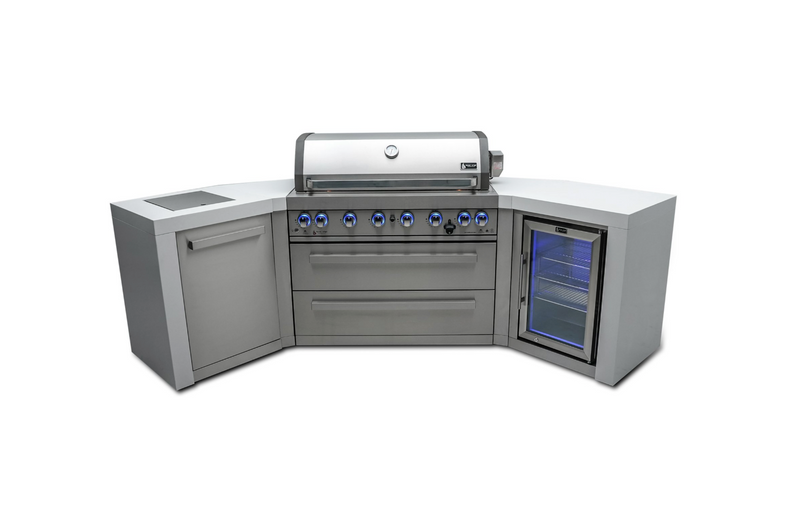 Mont Alpi Outdoor kitchen 6 Burner, Fridge and Weather Cover 2.8m