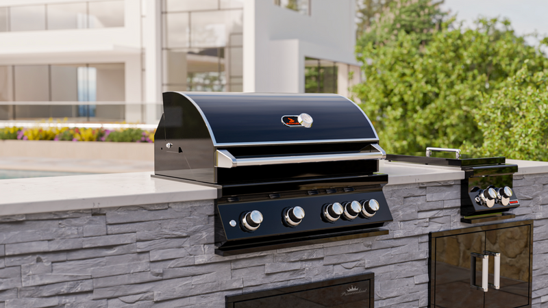 Whistler Burford Black 4 Burner Barbecue with Rotisserie and Weather Cover