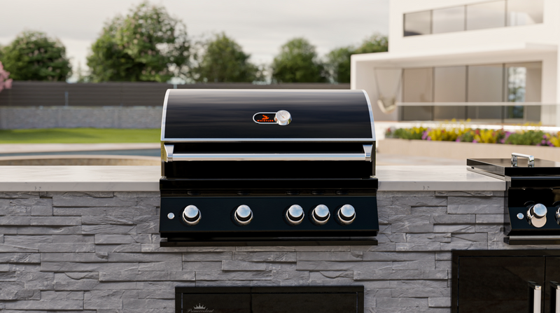 Whistler Burford Black 4 Burner Barbecue with Rotisserie and Weather Cover