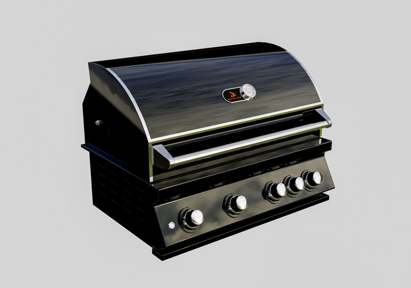 Whistler Burford Black 4 Burner Barbecue with Rotisserie and Weather Cover