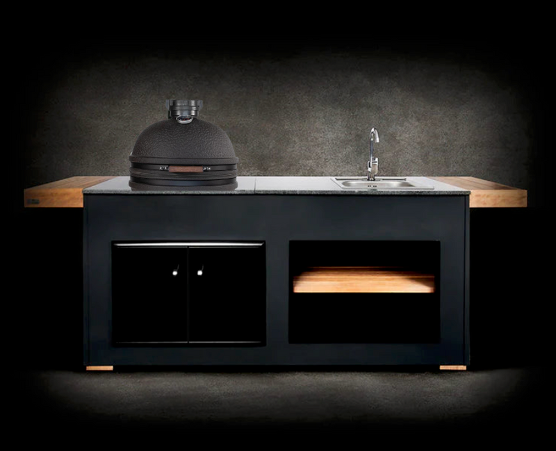 Grillandia Outdoor Kitchen Large Bastard Kamado Grill, Sink and Weather Cover - 2M