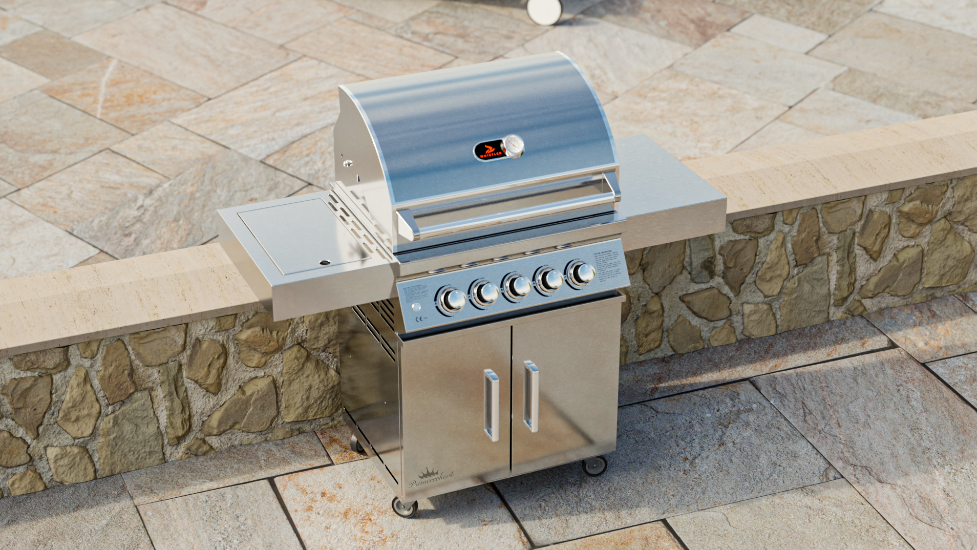 Whistler Bibury 3 Burner Barbecue with Rotisserie and Weather Cover