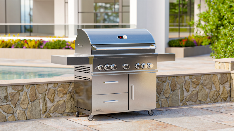 Whistler Bibury 5 Burner Barbecue with Rotisserie and Weather Cover