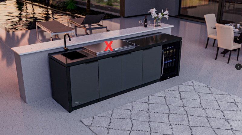 Cabinex Classic Outdoor kitchen with Fridge & Sink (BBQ Not Included)