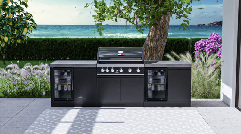 GrandPro Outdoor Kitchen with 5 Burner BBQ, and Double Fridges - 2.6m