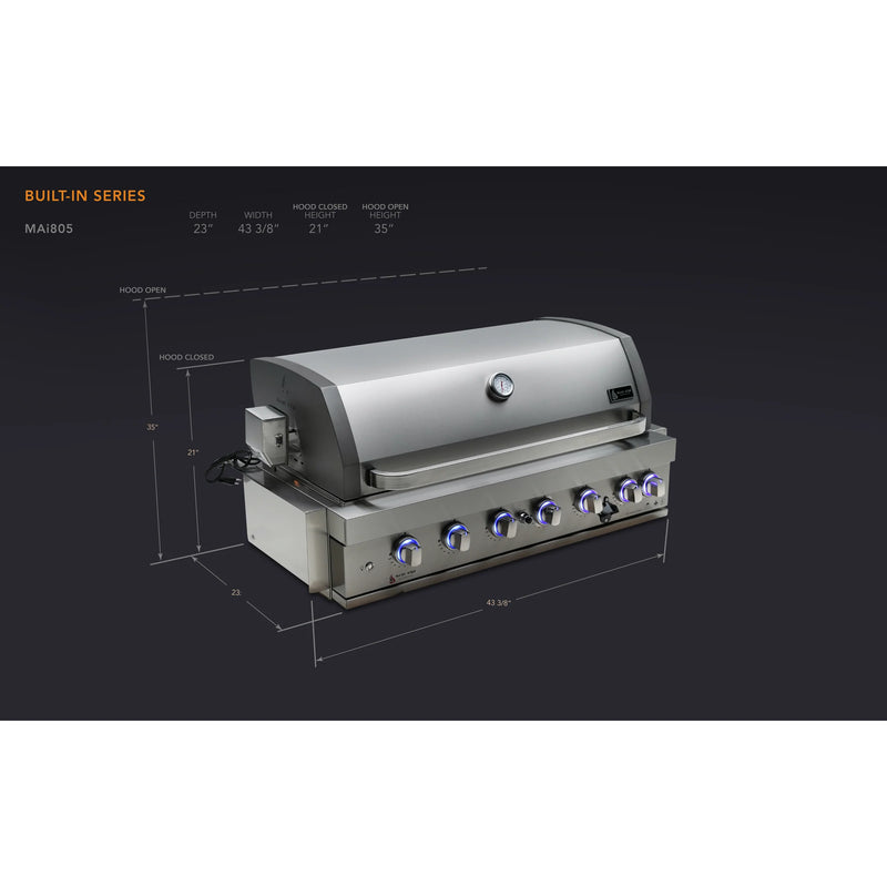Mont Alpi Stainless Steel 805 44" Built In Barbecue