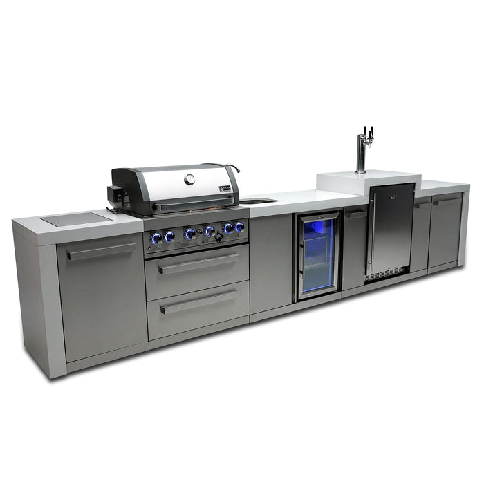 Mont Alpi Outdoor kitchen 400 Deluxe BBQ Grill Island with Kegerator & Beverage Center - MAi400-DKEGBEV