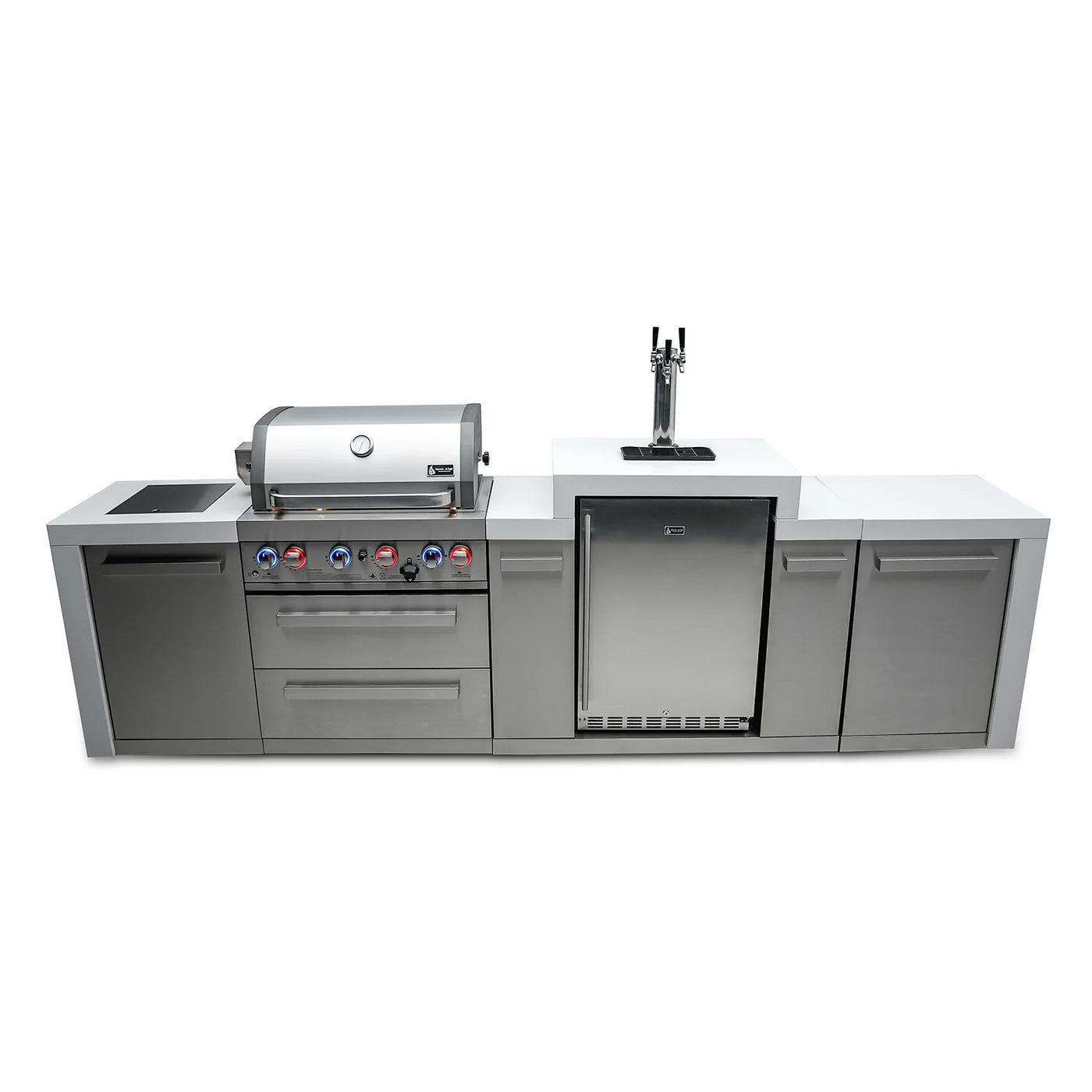 Mont Alpi Outdoor kitchen 4 Burner, Side Burner and Kegerator