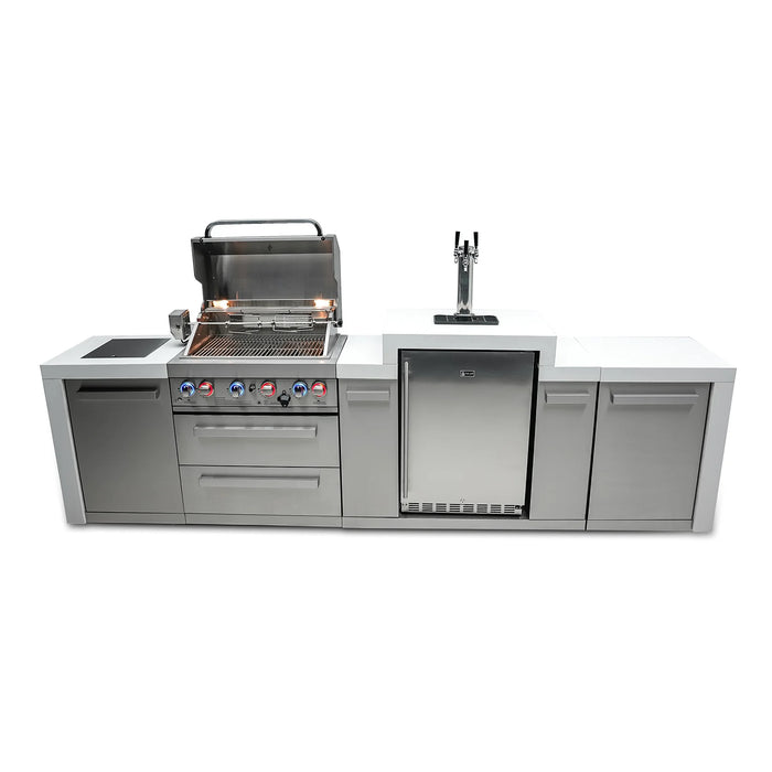 Mont Alpi Outdoor kitchen 400 Deluxe BBQ Grill Island with Kegerator - MAi400-DKEG