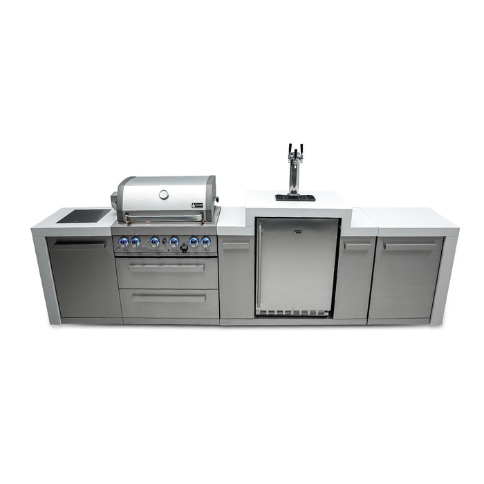 Mont Alpi Outdoor kitchen 400 Deluxe BBQ Grill Island with Kegerator - MAi400-DKEG