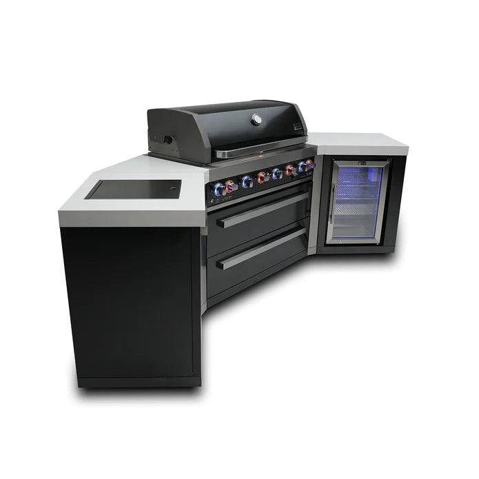 Mont Alpi Outdoor kitchen Black 6 Burner, Fridge and Weather Cover - 2.8m