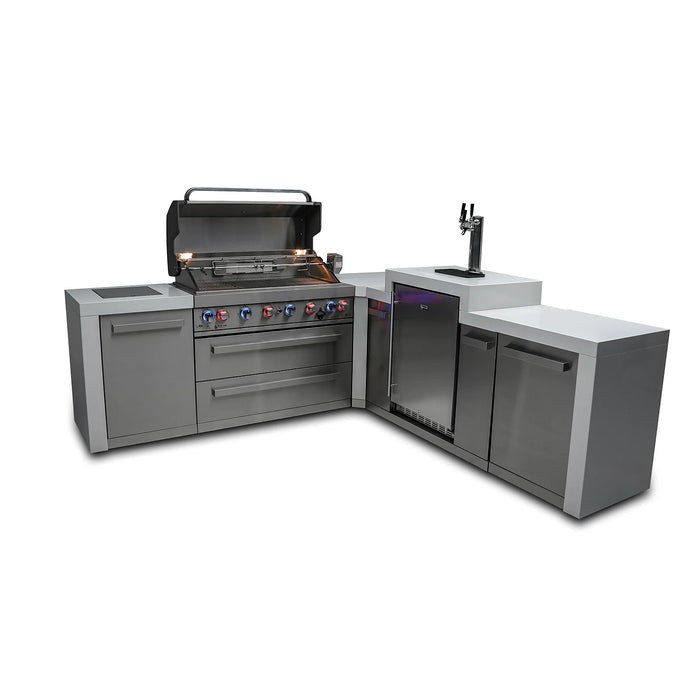 Mont Alpi Outdoor kitchen 805 Deluxe BBQ Grill Island with 90 Degree Corner & Kegerator - MAi805-D90KEG