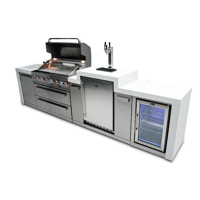 Mont Alpi Outdoor kitchen 805 Deluxe BBQ Grill Island with Kegerator and Fridge Cabinet - MAI805-DKEGFC