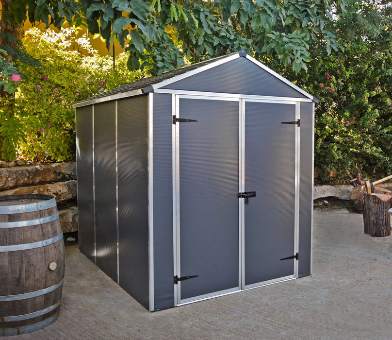 Rubicon 6 ft. x 8 ft. Shed With Floor - Dark Grey Panels